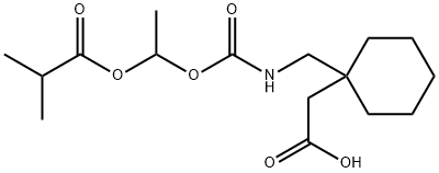 1-[[[[1-(2-甲基-1-氧代丙氧基)乙氧基]甲酰]氨基]甲基]环己烷乙酸, 478296-72-9, 结构式